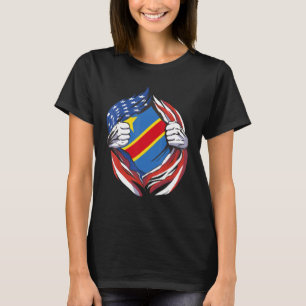 Dr Congo Flagga American Proud of My Congolese Her T Shirt