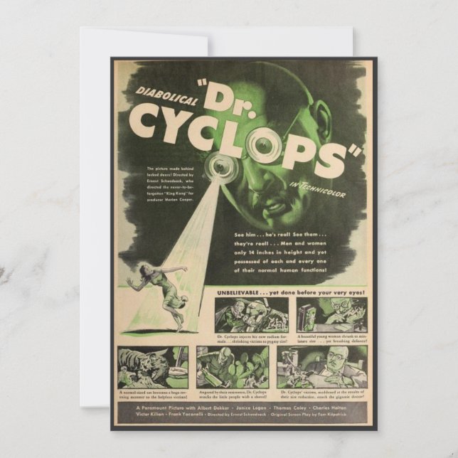 Dr. Cyclops Filmplakat  Inbjudningar (Framsida)