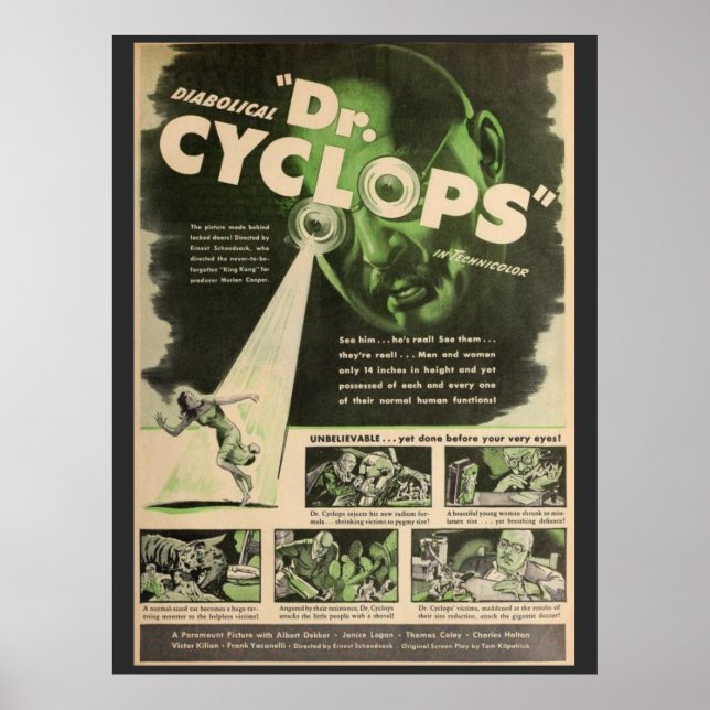Dr Cyclops Movie Poster (Framsidan)