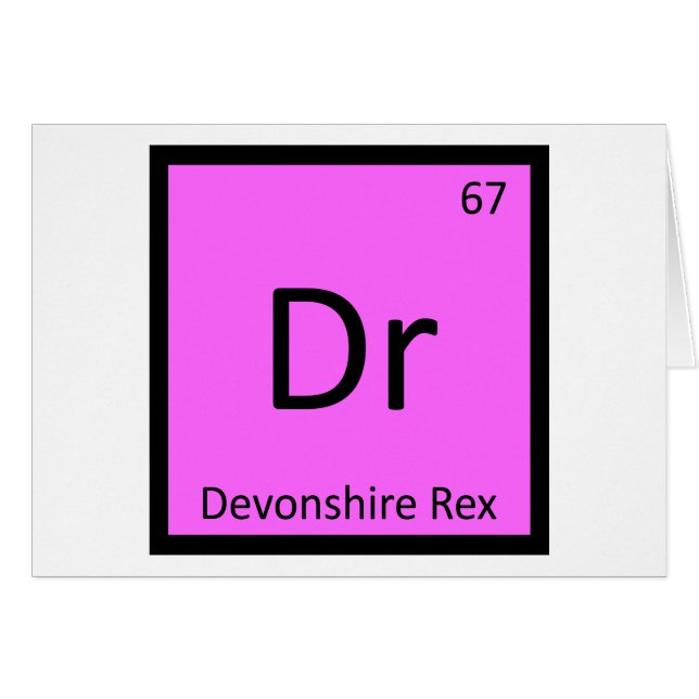 Dr - Devonshire Rex Katt Kemiskt Element Symbol Hälsningskort (Framsidan Horizontal)