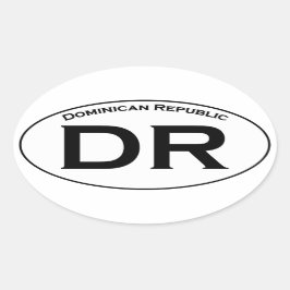 DR - Dominikanska republiken Oval Logotyp Ovalt Klistermärke