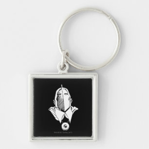 Dr Fate Mask-disposition Fyrkantig Silverfärgad Nyckelring