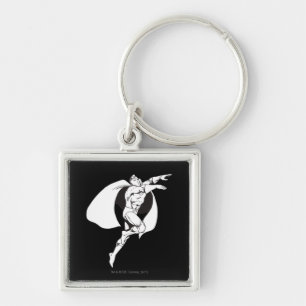 Dr Fate Soaring Outline Fyrkantig Silverfärgad Nyckelring