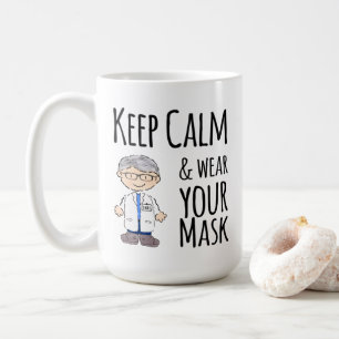 Dr Fauci Behålla Lugn Bära Din mask Tvättar Hä Kaffemugg
