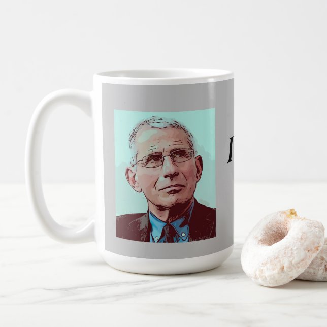 Dr Fauci, jag sa det, grått Kaffemugg (Med munk)
