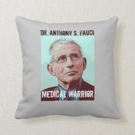 Dr Fauci, Medical Warrior, grått Kudde
