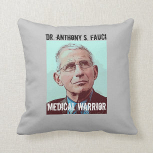 Dr Fauci, Medical Warrior, grått Kudde
