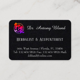 Dr Herbalist och Acupuncturist Minimalist Simple Visitkort