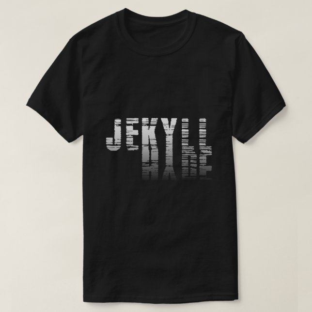 Dr Jekyll Mr Hyde Cool Graphic Text Design Hallowe T Shirt (Design framsida)