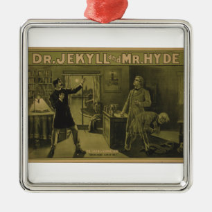 Dr. Jekyll och Herr Hyde scenisk affisch 1880 Julgransprydnad Metall