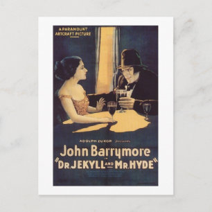 Dr Jekyll och Hyde Silent Horror Movie Vykort