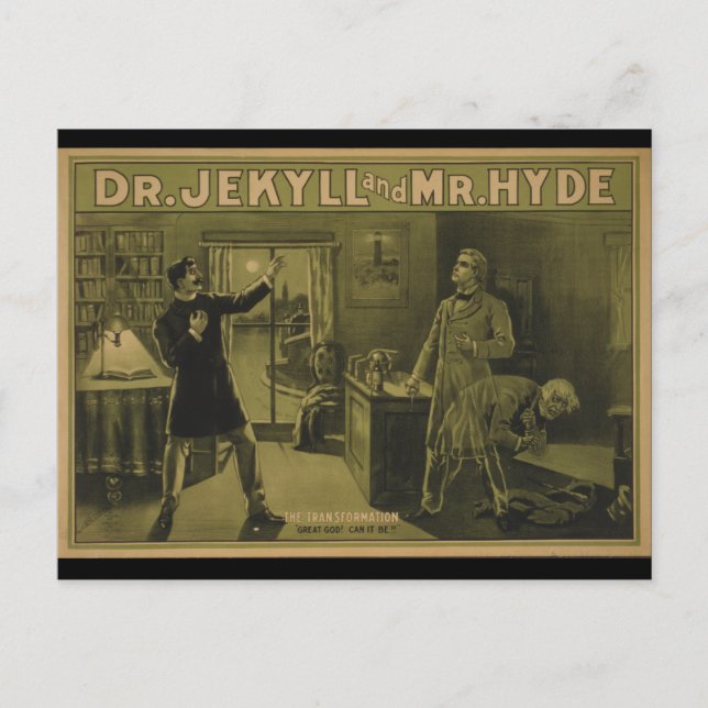 Dr Jekyll och Hyde Theatrical Poster 1880 Vykort (Framsida)