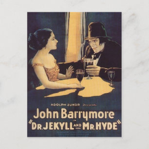 Dr Jekyll och Hyde Vintage Movie Poster Vykort