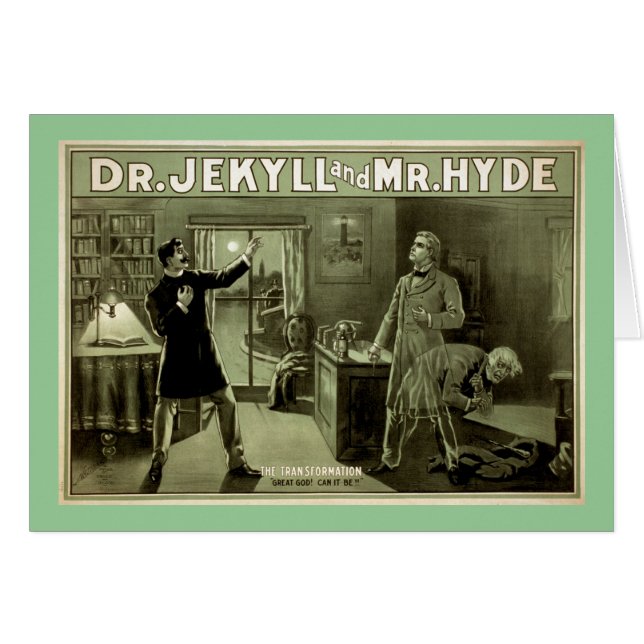 Dr Jekyll Vintage Teater Poster Hälsningskort (Framsidan Horizontal)
