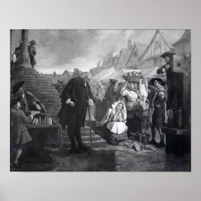 Dr Johnson som gör penance på ställe Poster (Framsidan)
