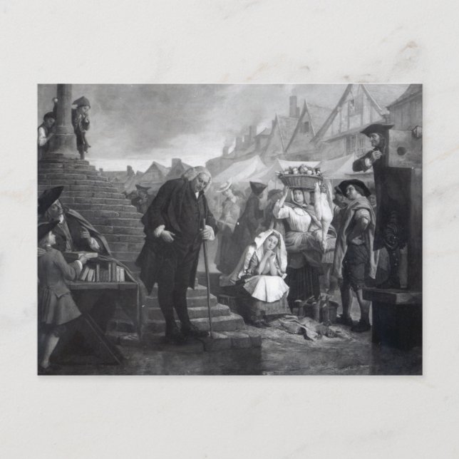 Dr Johnson som gör penance på ställe Vykort (Framsida)
