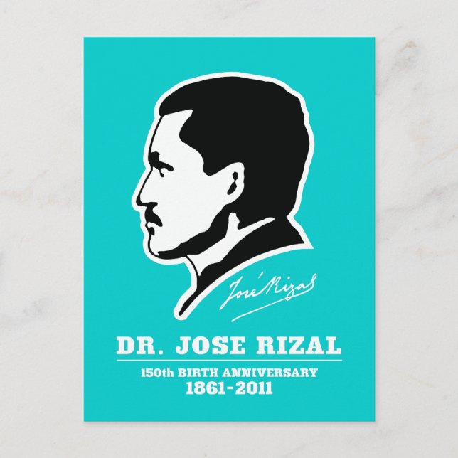 Dr Jose Rizal @ 150-årsdagen av Souvenirs Vykort (Framsida)