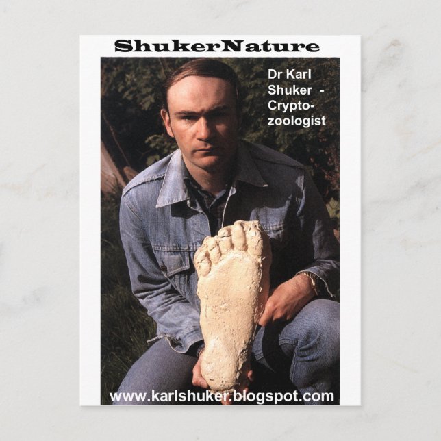 Dr Karl Shuker & bigfoot print cast - ShukerNature Vykort (Framsida)