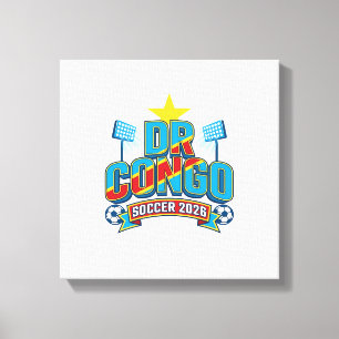 DR Kongo Fotboll 2026 Fotboll Fet Land Typografi Canvastryck