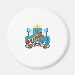 DR Kongo Fotboll 2026 Fotboll Fet Land Typografi Magnet
