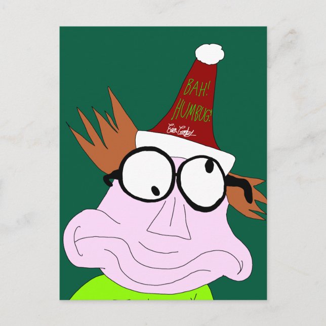 Dr. LeBrick Bah Humbug jul Helg Vykort (Framsida)