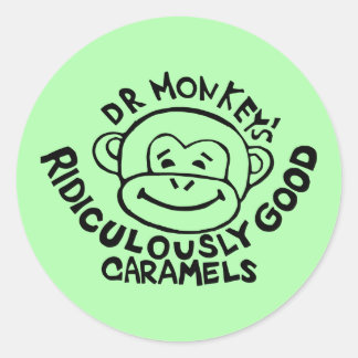 Dr Monkey Round Stickers Runt Klistermärke