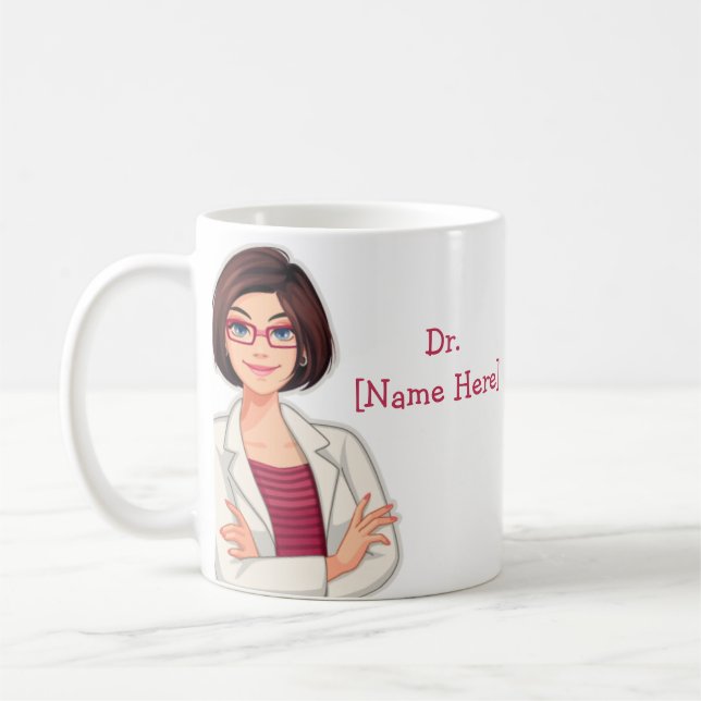 Dr Namn Anpassningsbar Best Doktor Gift Coffee Mug Kaffemugg (Vänster)
