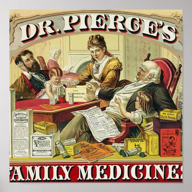Dr Peirces familjemediciner. Poster (Framsidan)