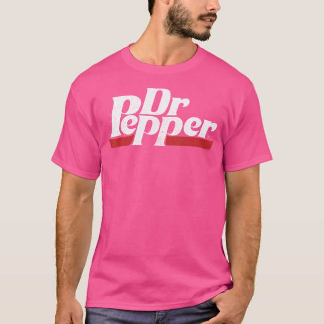 Dr Pepper Classic Distress Logotyp T Shirt (Framsida)