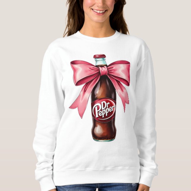 Dr Pepper Rosa Bow Coquette Sweatshirt T Shirt (Framsida)