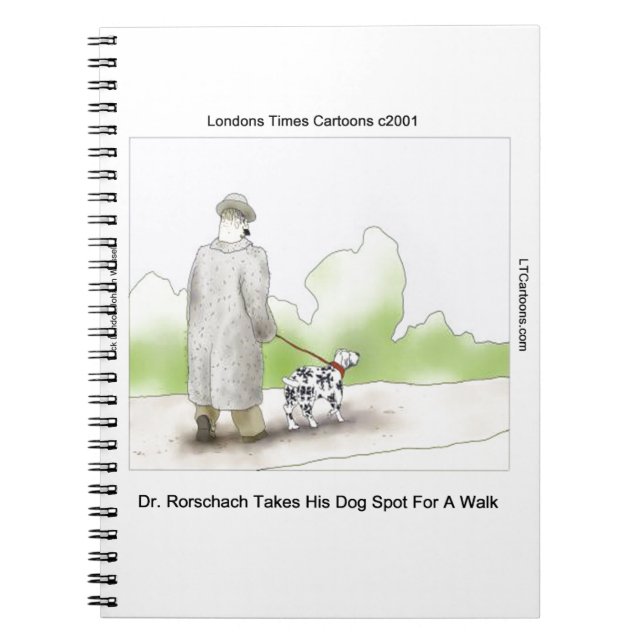 Dr Rorschach tar Hund Spot 4 A Walk Funny Anteckningsbok (Framsidan)