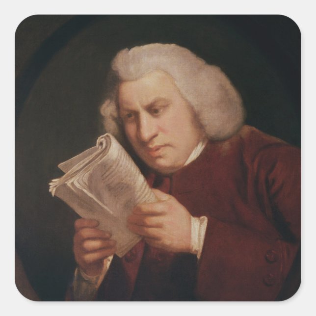 Dr Samuel Johnson 1775 Fyrkantigt Klistermärke (Framsida)