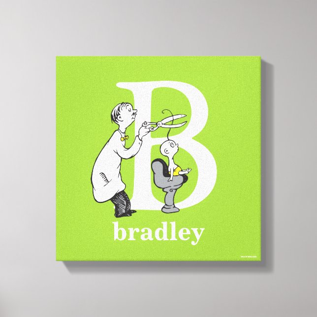 Dr. Seuss ABC: Bokstav B - Vit | Lägg till ditt na Canvastryck (Framsida)