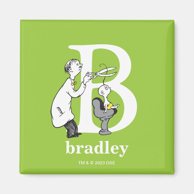 Dr. Seuss ABC: Bokstav B - Vit | Lägg till ditt na Magnet (Framsidan)