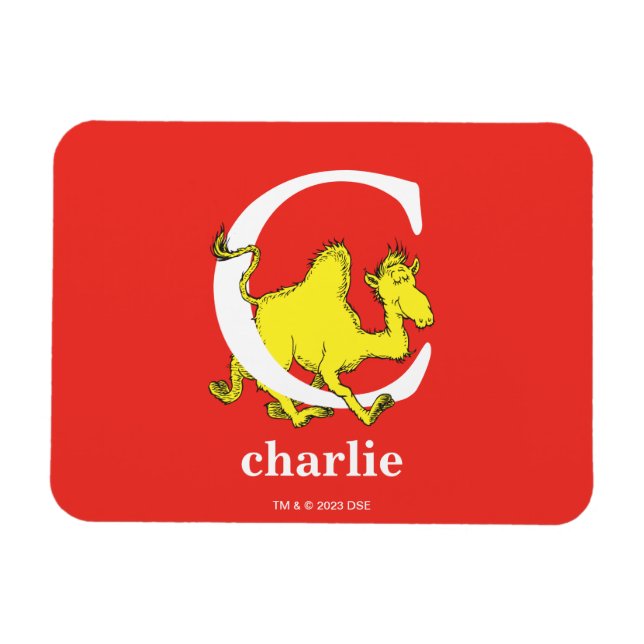 Dr. Seuss ABC: Bokstav C - Vit | Lägg till ditt na Magnet (Horisontell)