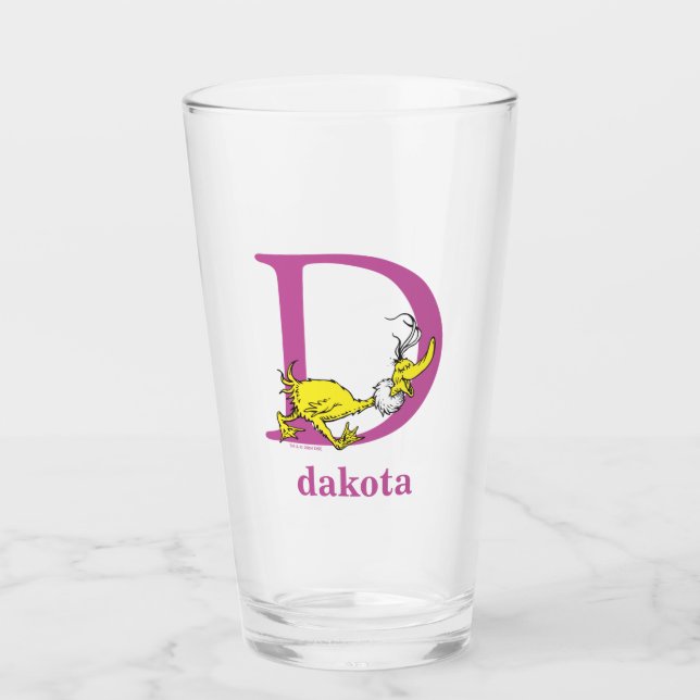 Dr. Seuss ABC: Bokstav D - Lila | Lägg till ditt n Glaskopp (Framsida)