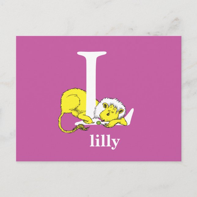 Dr. Seuss ABC: Bokstav L - Vit | Lägg till ditt na Vykort (Framsida)