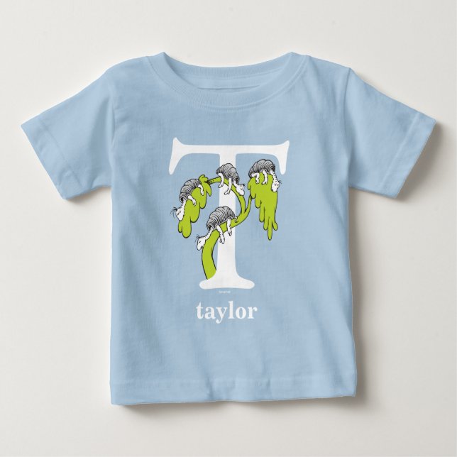 Dr. Seuss ABC: Bokstav T - Vit | Lägg till ditt na Tee Shirt (Framsida)