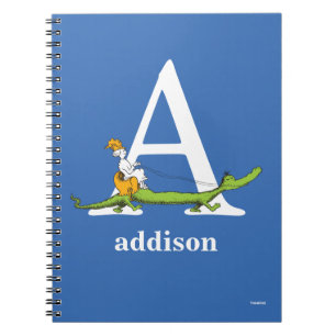 Dr Seuss ABC: Brev A - White Lägg till ditt namn Anteckningsbok