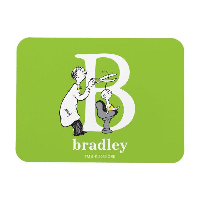 Dr Seuss ABC: Brev B - White | Lägg till ditt namn Magnet (Horisontell)