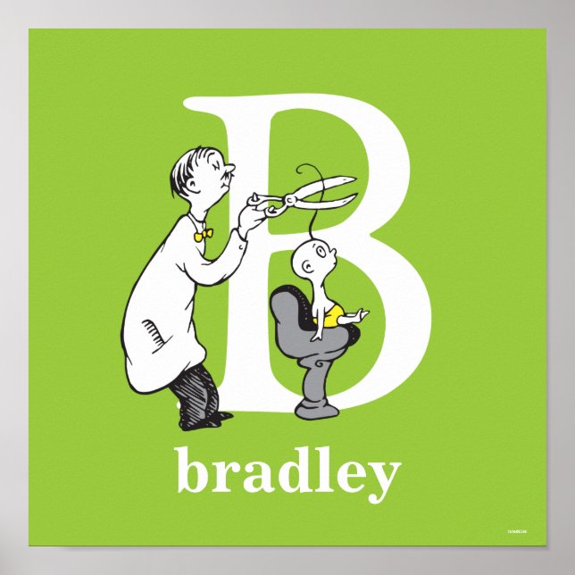 Dr Seuss ABC: Brev B - White | Lägg till ditt namn Poster (Framsidan)
