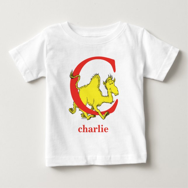 Dr Seuss ABC: Brev C - Red | Lägg till ditt namn T-shirt (Framsida)