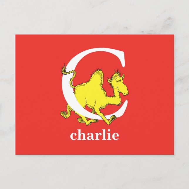 Dr Seuss ABC: Brev C - White | Lägg till ditt namn Vykort (Framsida)