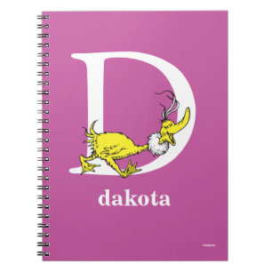 Dr Seuss ABC: Brev D - White Lägg till ditt namn Anteckningsbok