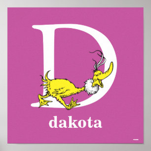 Dr Seuss ABC: Brev D - White   Lägg till ditt namn Poster