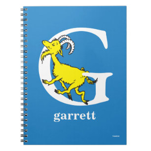 Dr Seuss ABC: Brev G - White Lägg till ditt namn Anteckningsbok