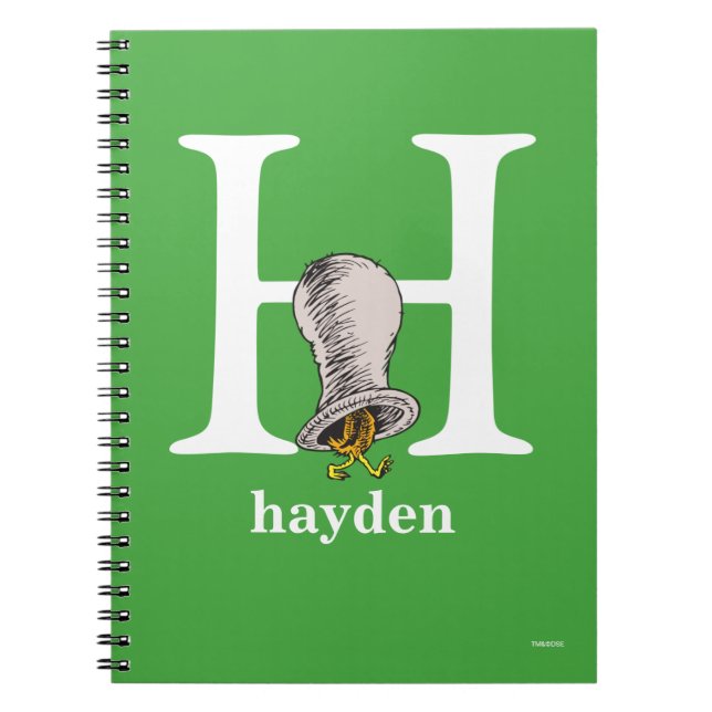 Dr Seuss ABC: Brev H - White | Lägg till ditt namn Anteckningsbok (Framsidan)