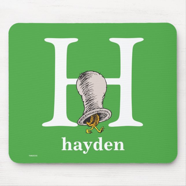 Dr Seuss ABC: Brev H - White | Lägg till ditt namn Musmatta (Framsidan)