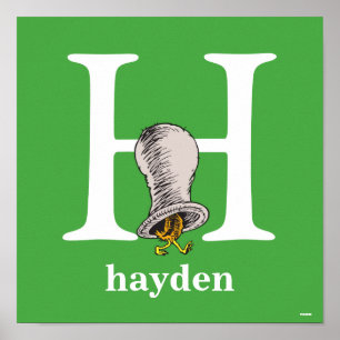 Dr Seuss ABC: Brev H - White   Lägg till ditt namn Poster