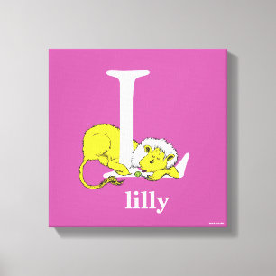 Dr Seuss ABC: Brev L - White Lägg till ditt namn Canvastryck